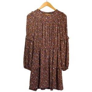 Anthropologie Current Air Ditzy Floral Fall Ruffle Peasant Dress l Size‎ Medium